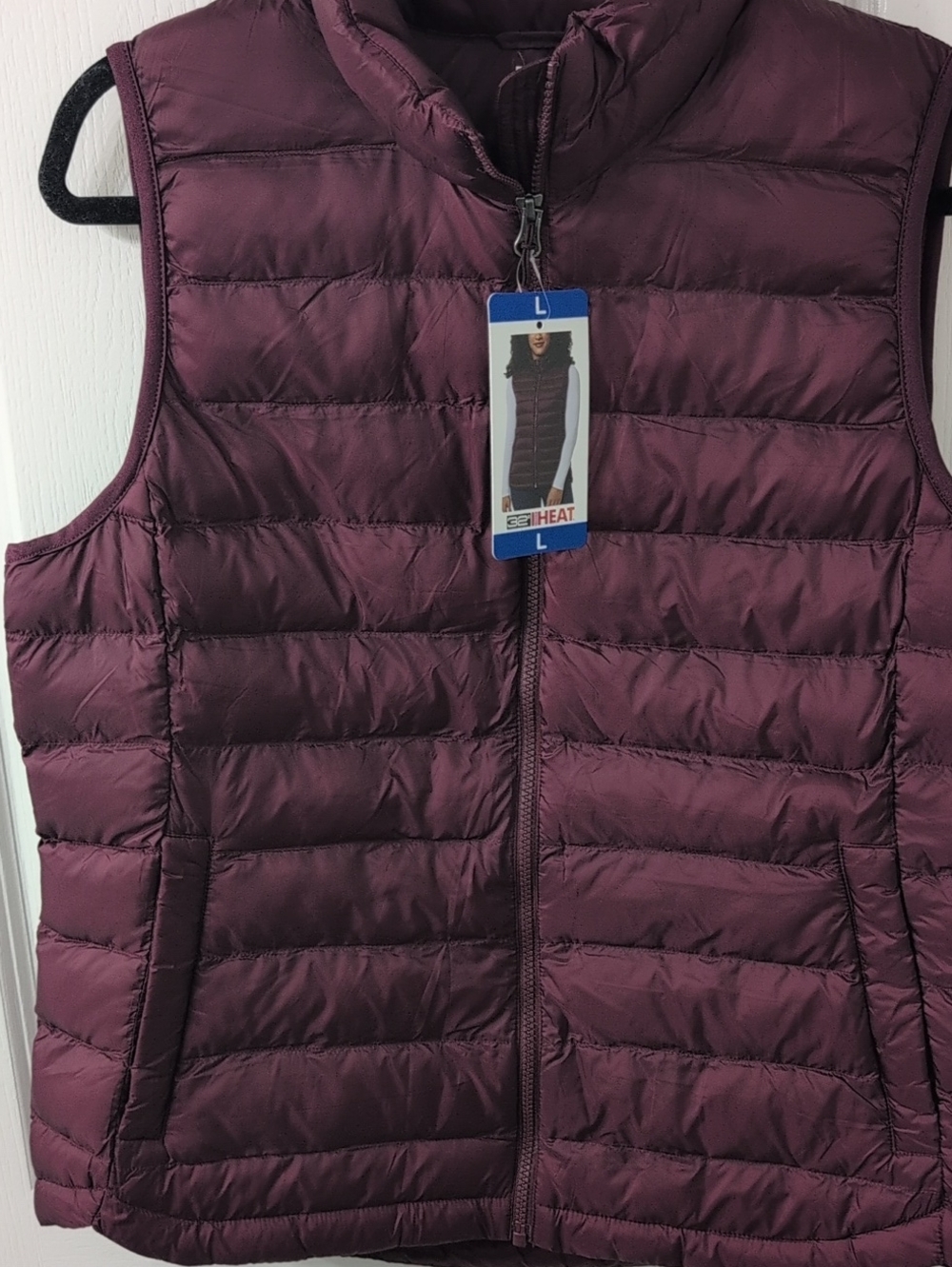 Women's Puffer Vest Burgundy 32 Degrees New With Tags